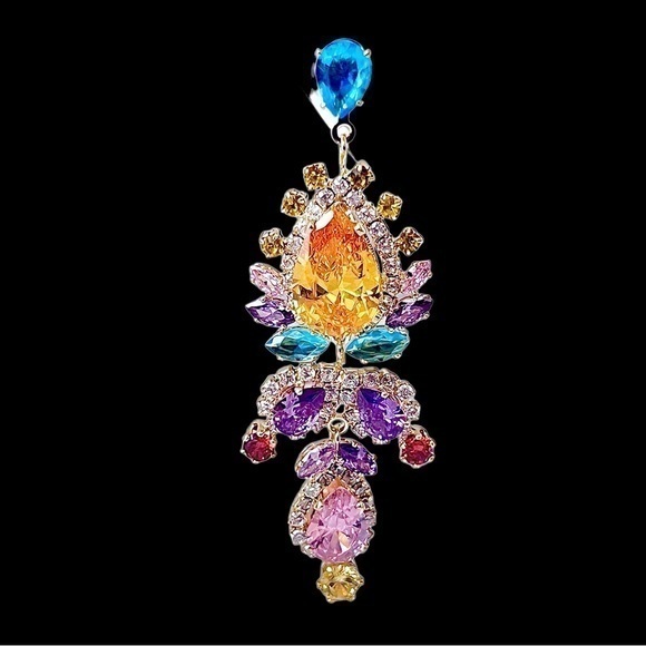 - 18K GP pink Zircon dangle  Earrings